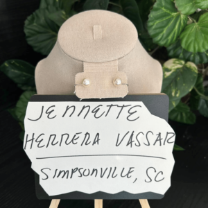 White Gold Pearl Earrings